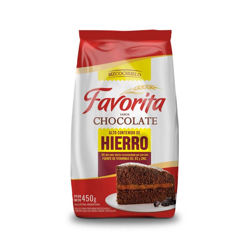 Bizcochuelo x450gr Chocolate - Favorita